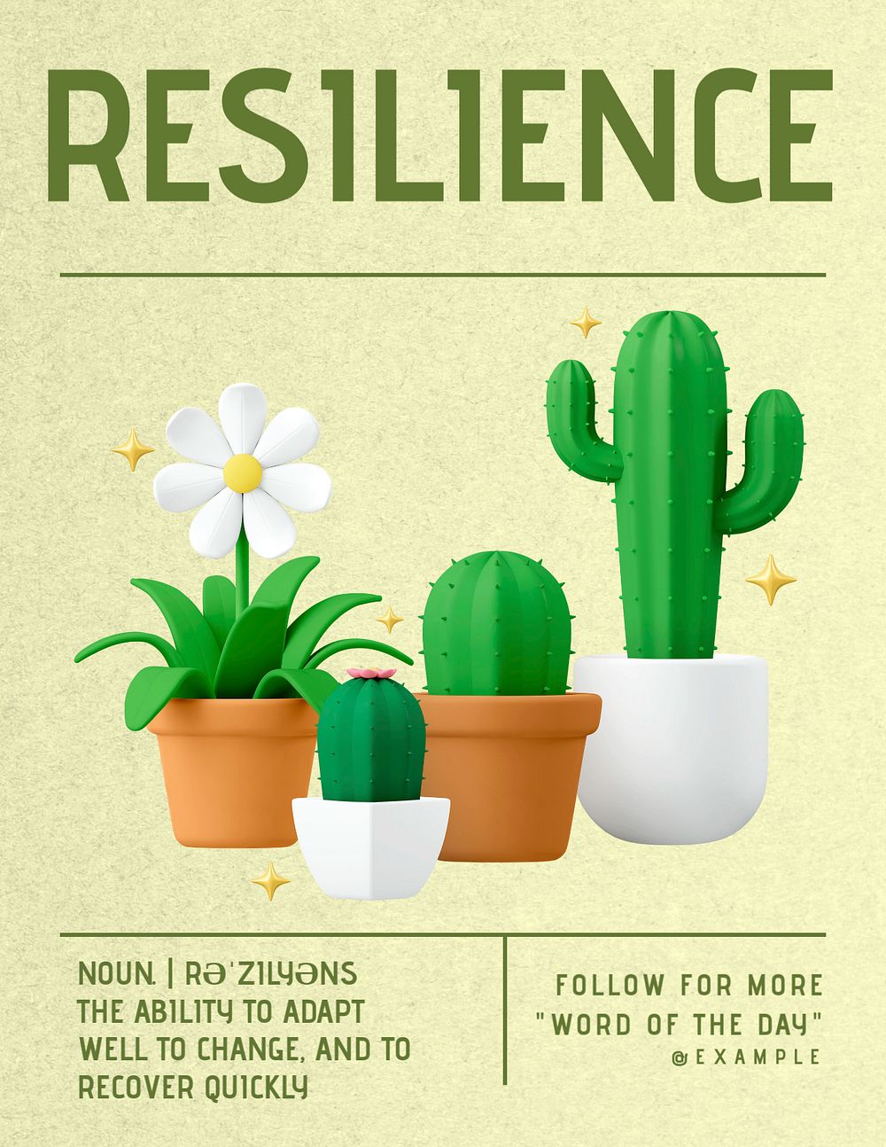 Resilience word flyer template, editable advertisement