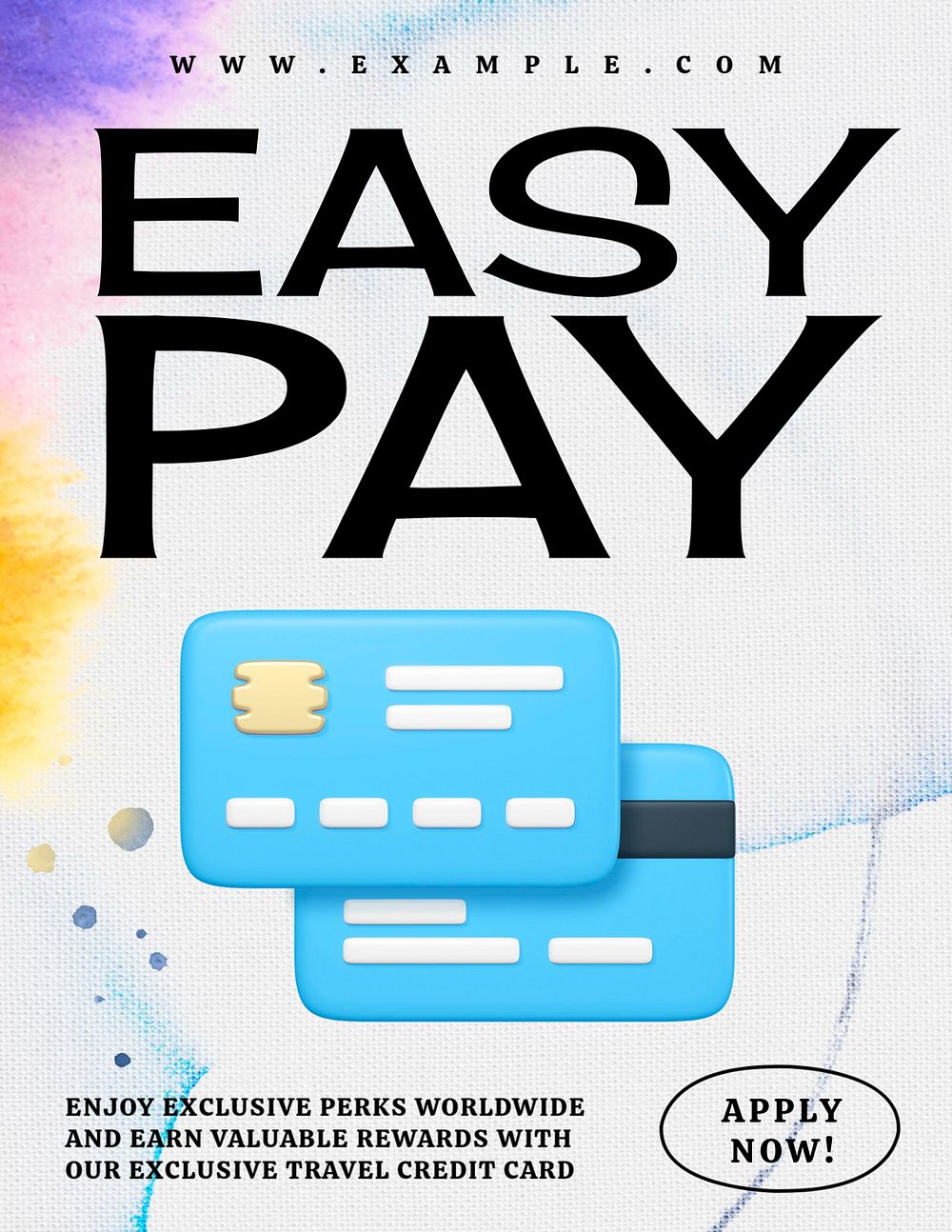 Easy pay flyer template, editable advertisement