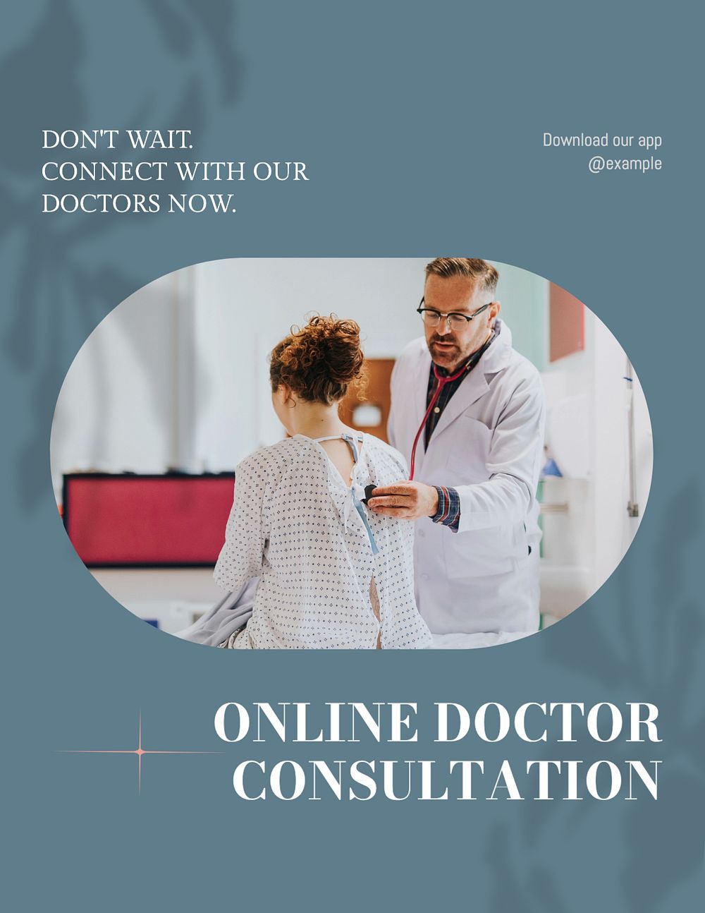 Online doctor consultation flyer template, editable text & design