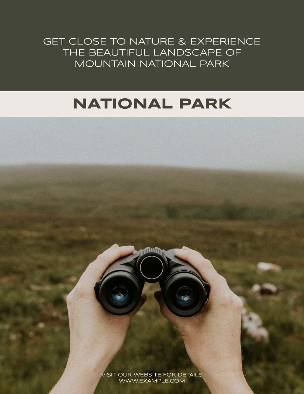 National park flyer template, editable text & design