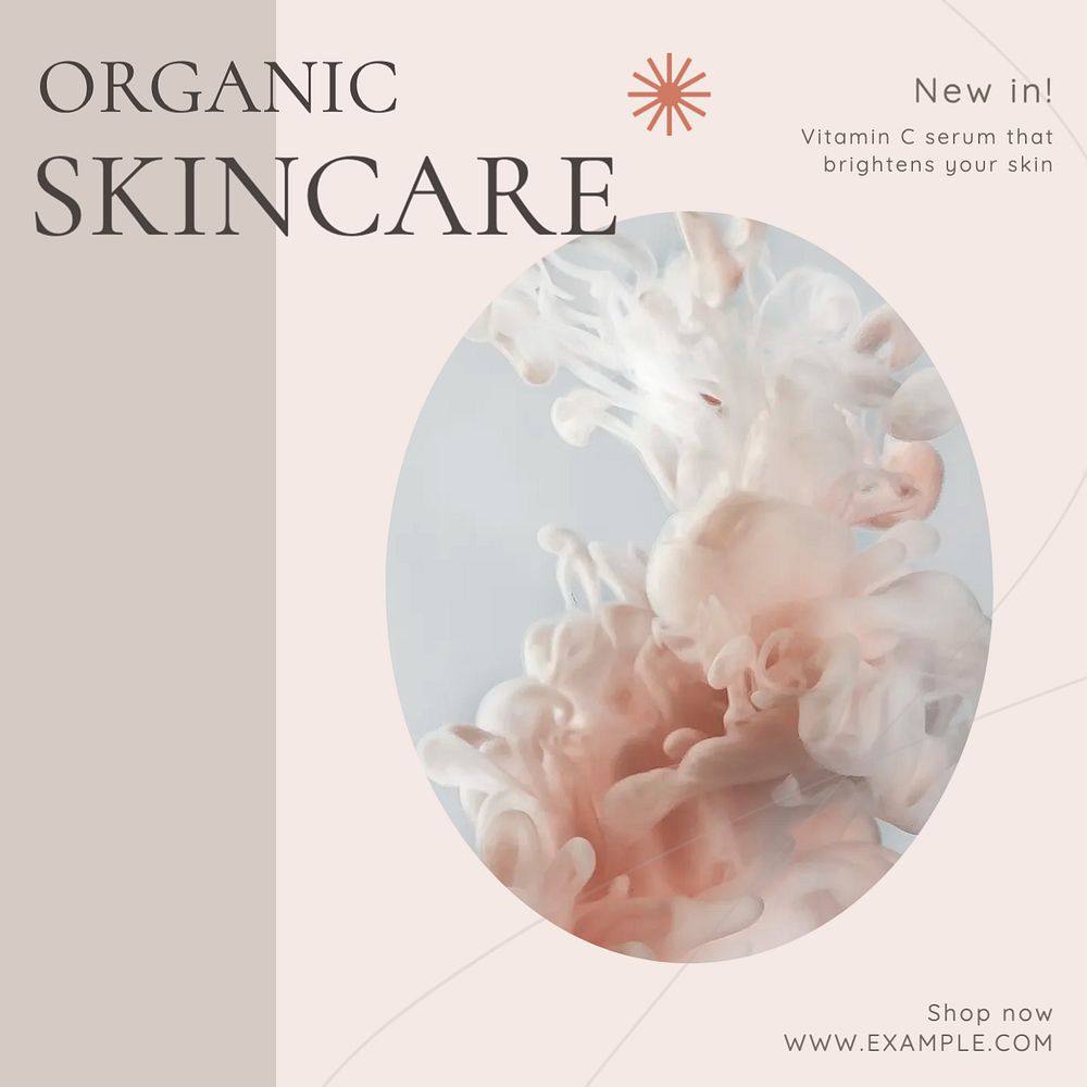 Organic skincare Instagram post template, editable text