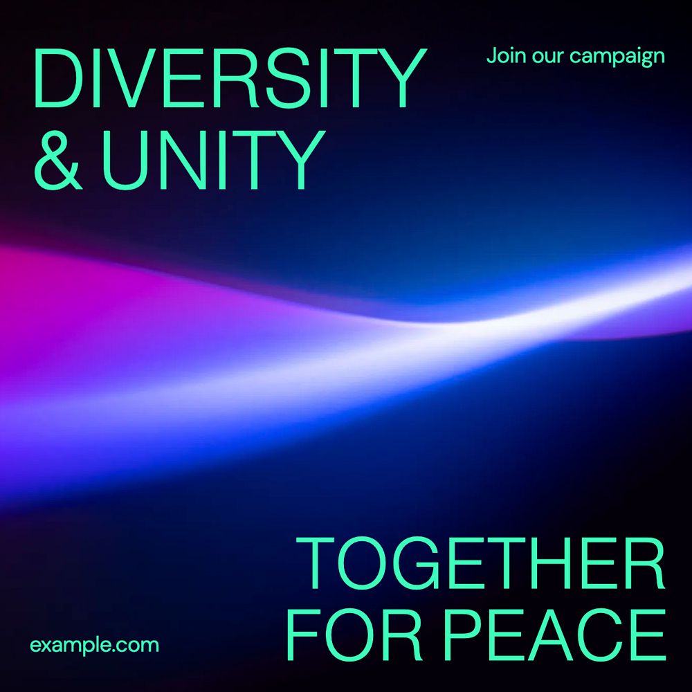 Diversity & unity Instagram post template, editable text