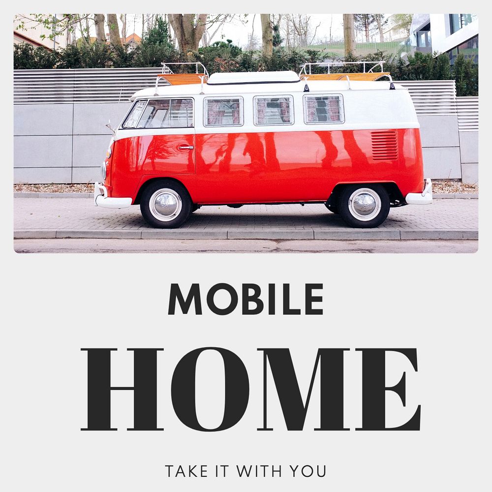 Mobile home Instagram post template, editable design