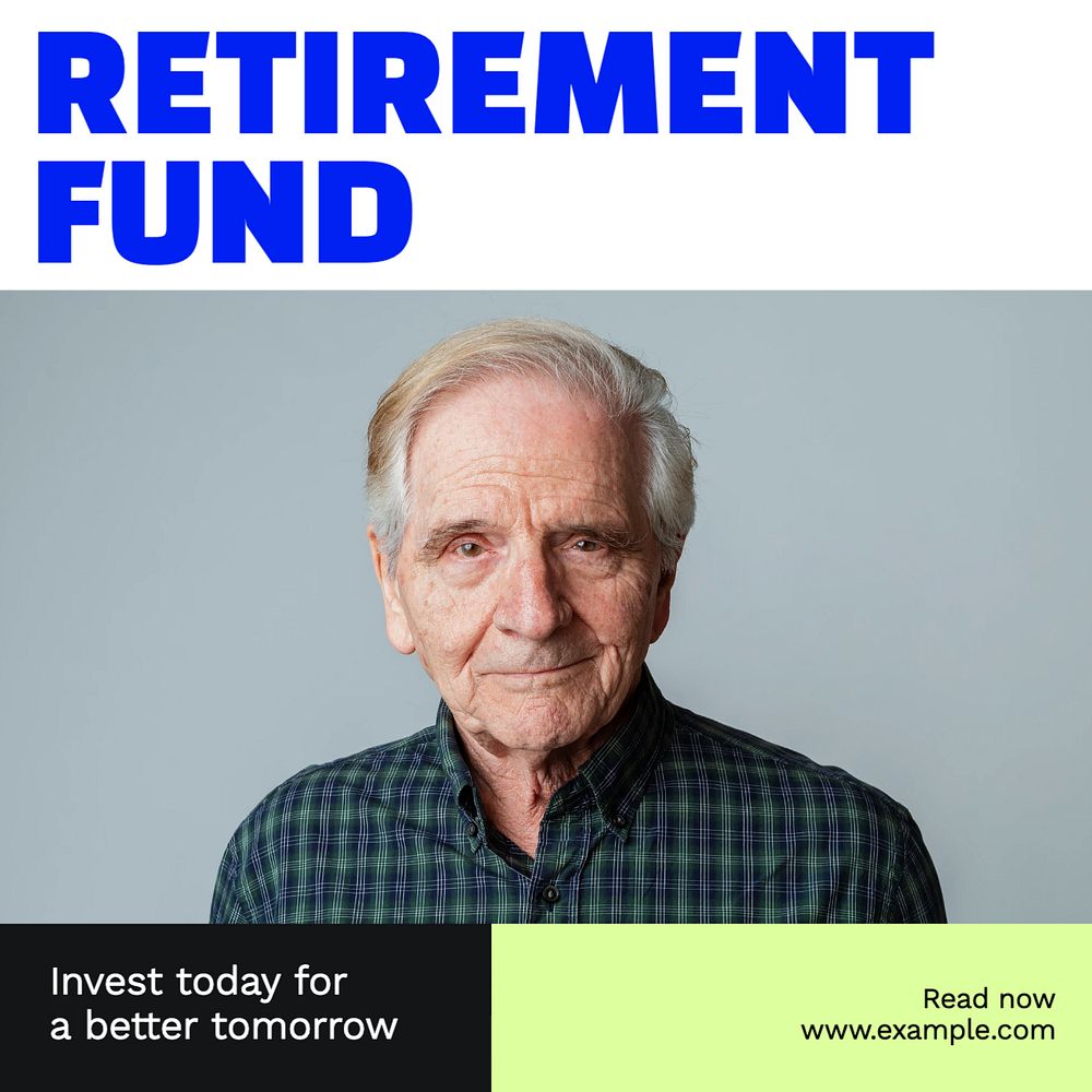 Retirement fund Instagram post template, editable text