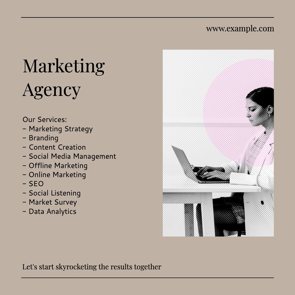 Marketing agency Instagram post template, editable design