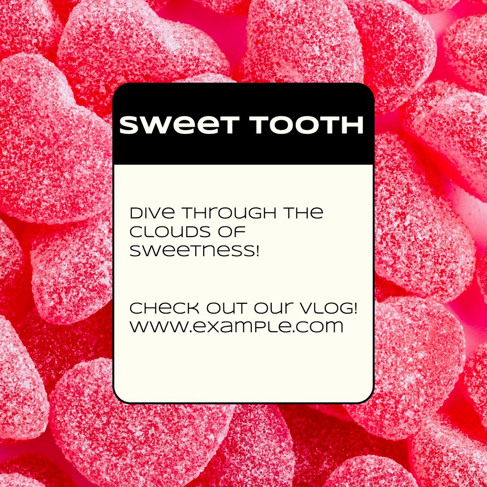 Sweet tooth post template, editable text for social media