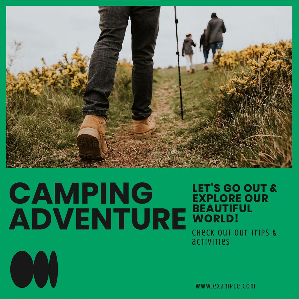 Camping adventure Instagram post template, editable social media design