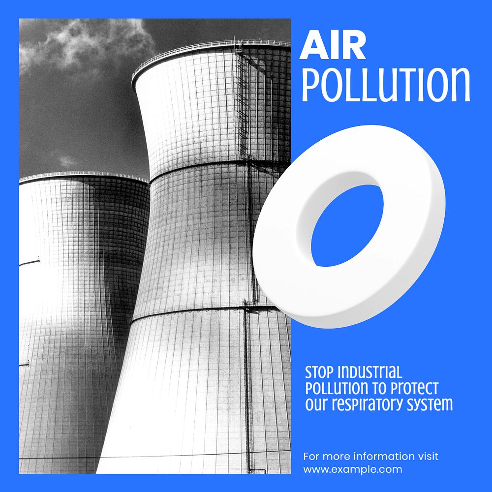 Air pollution Instagram post template, editable design