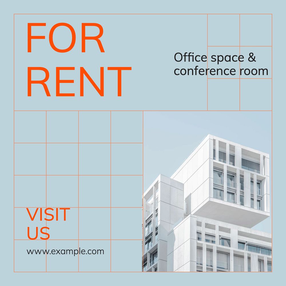 For rent Instagram post template, editable design