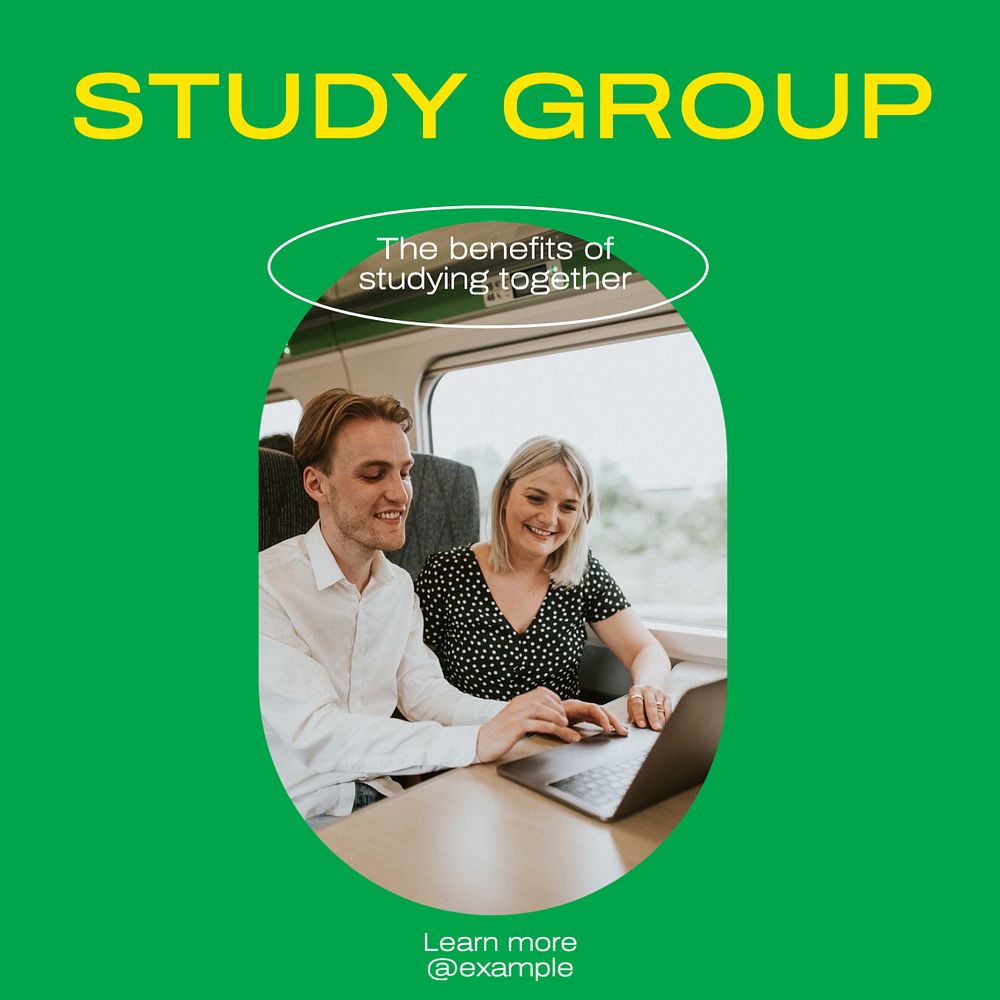 Study group Instagram post template, editable design