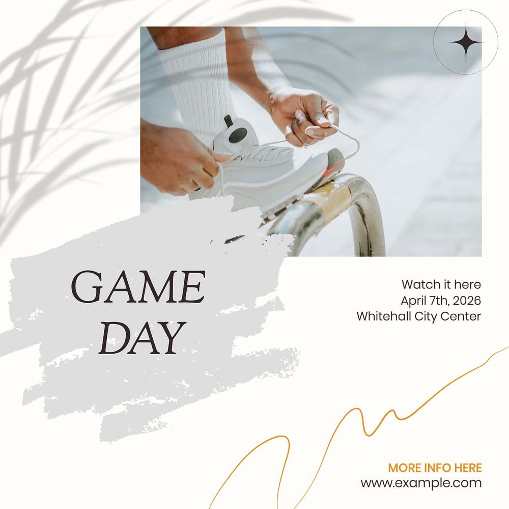 Game day Instagram post template, editable design