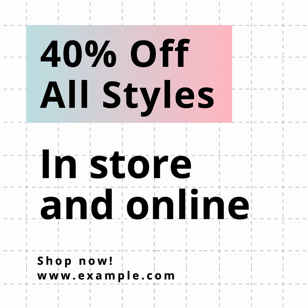 Sale, editable template for social media post