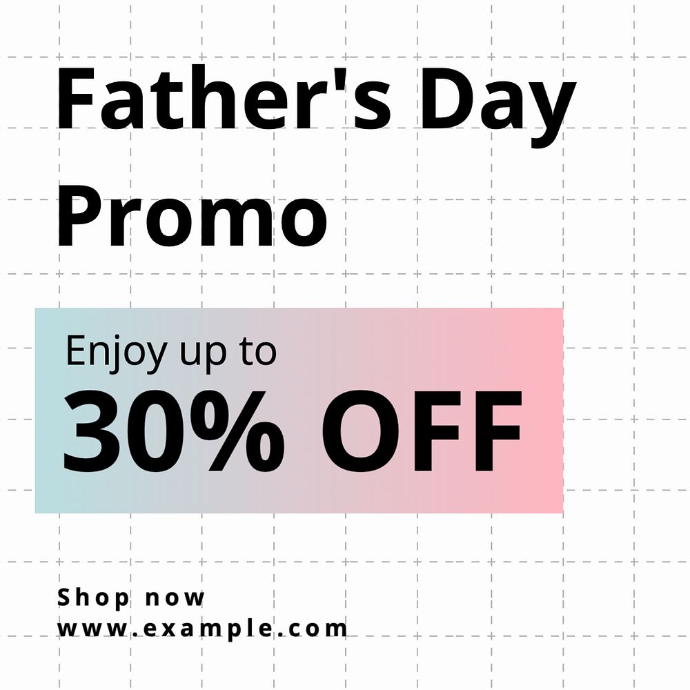 Father's day promo, editable template for social media post