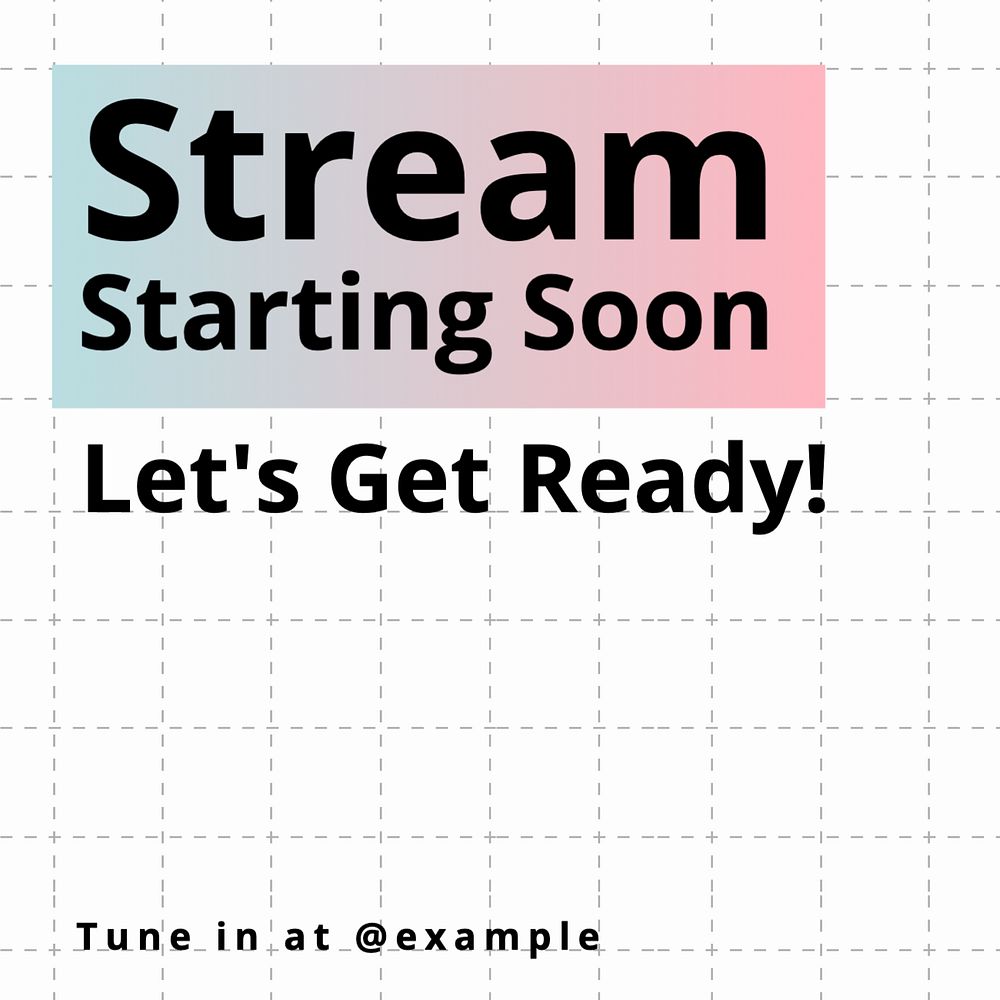 Streaming soon, editable template for social media post