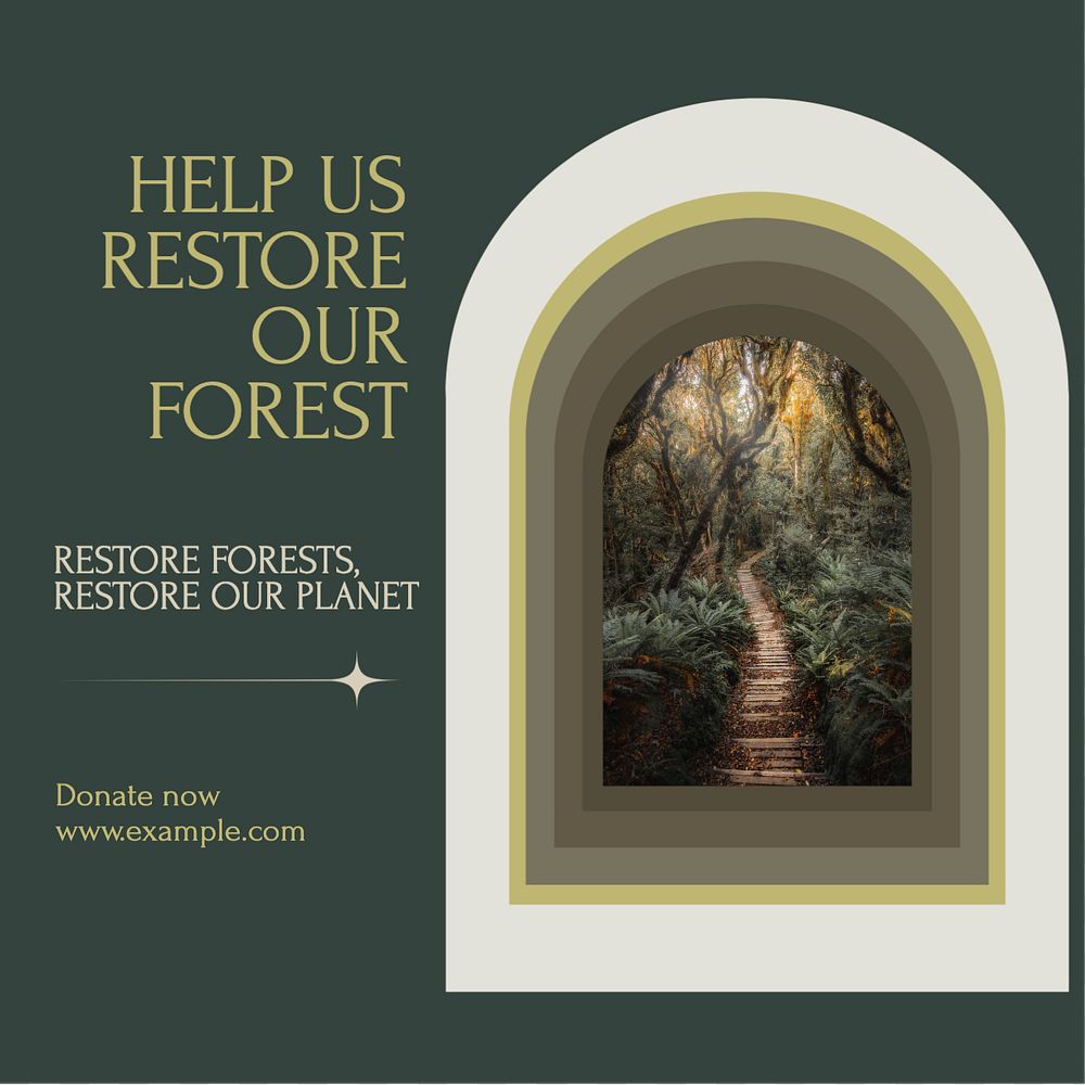 Forest restoration Instagram post template, editable social media design