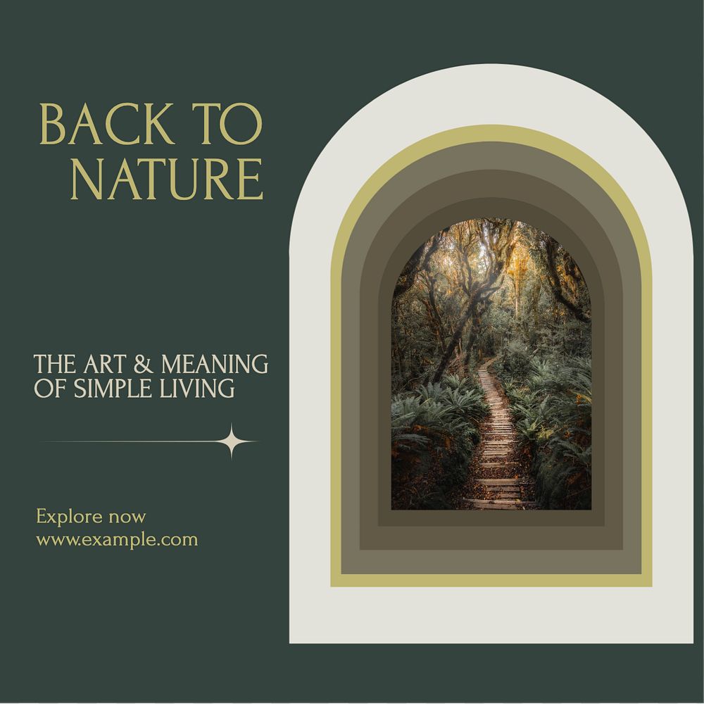 Back to nature Instagram post template, editable social media design