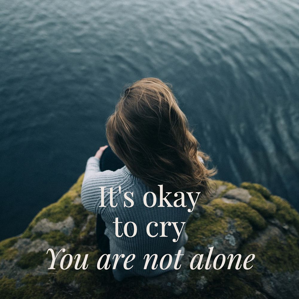 Sadness quote Instagram post template, editable text