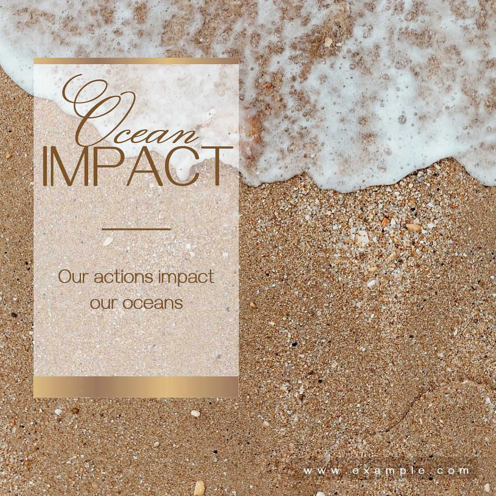 Ocean impact Instagram post template, editable text