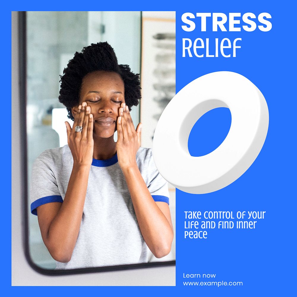 Stress relief Instagram post template, editable design