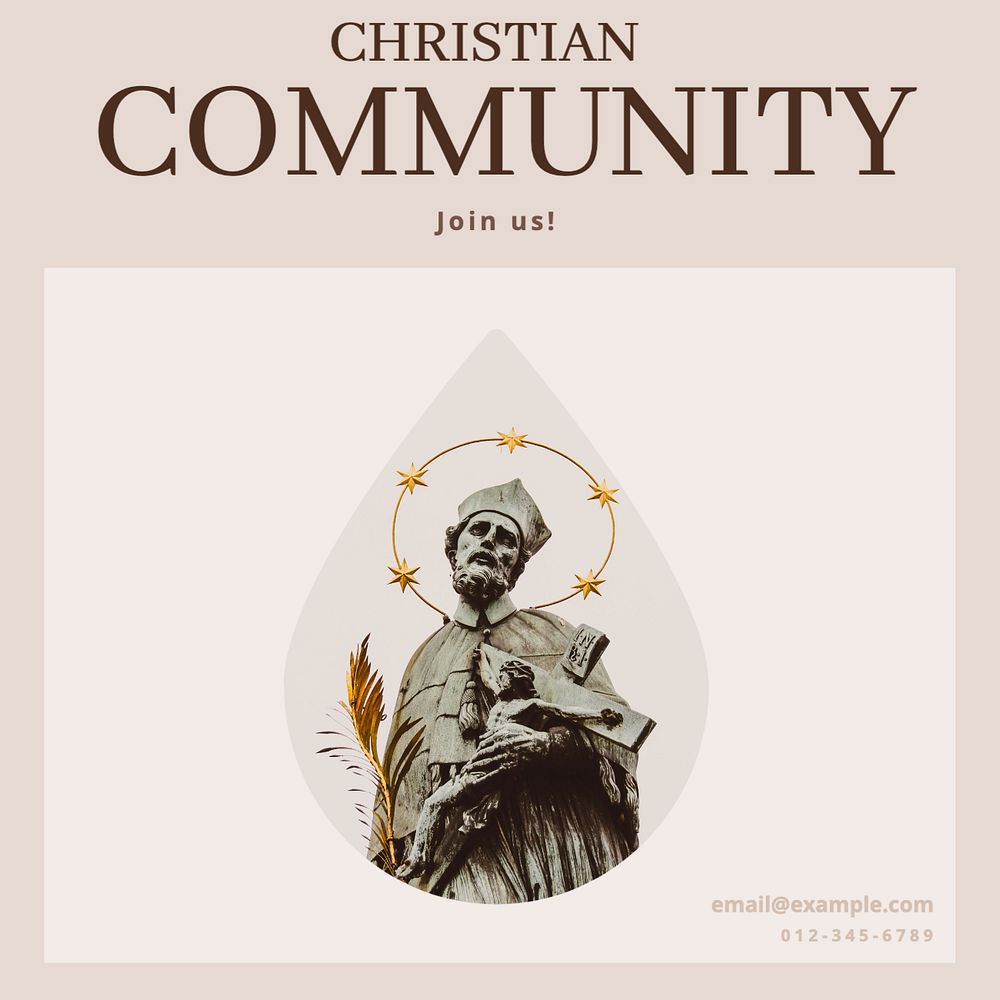 Christian community Instagram post template, editable design