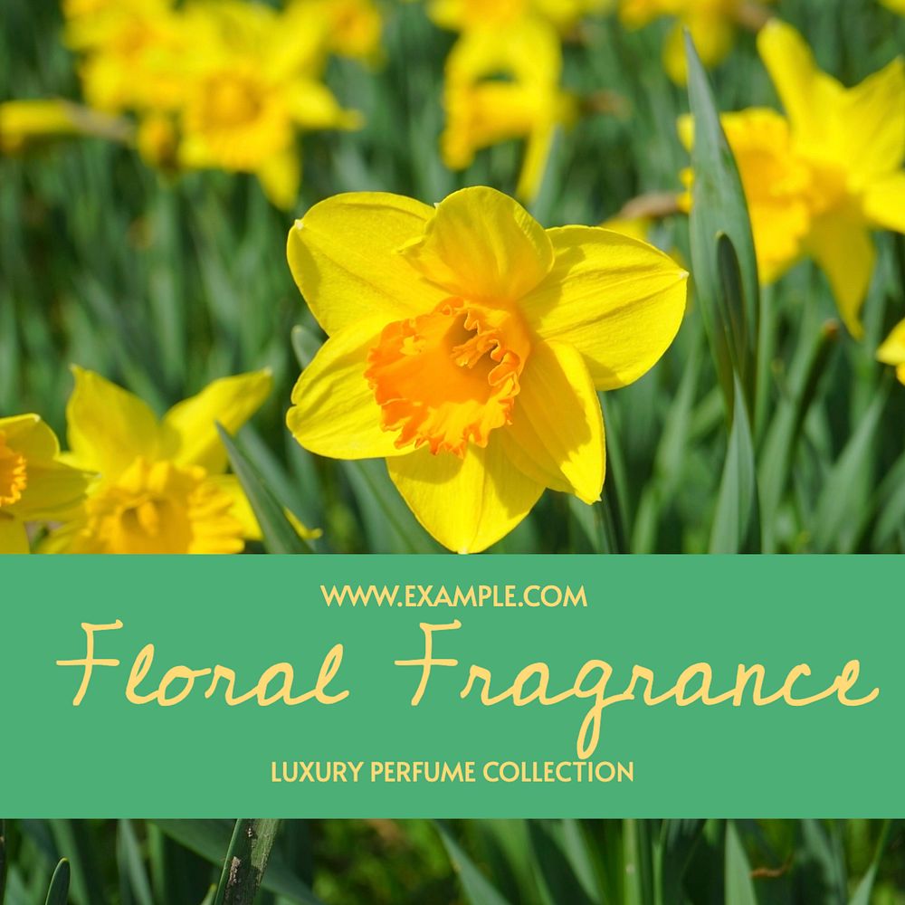 Floral fragrance  Instagram post template, editable design