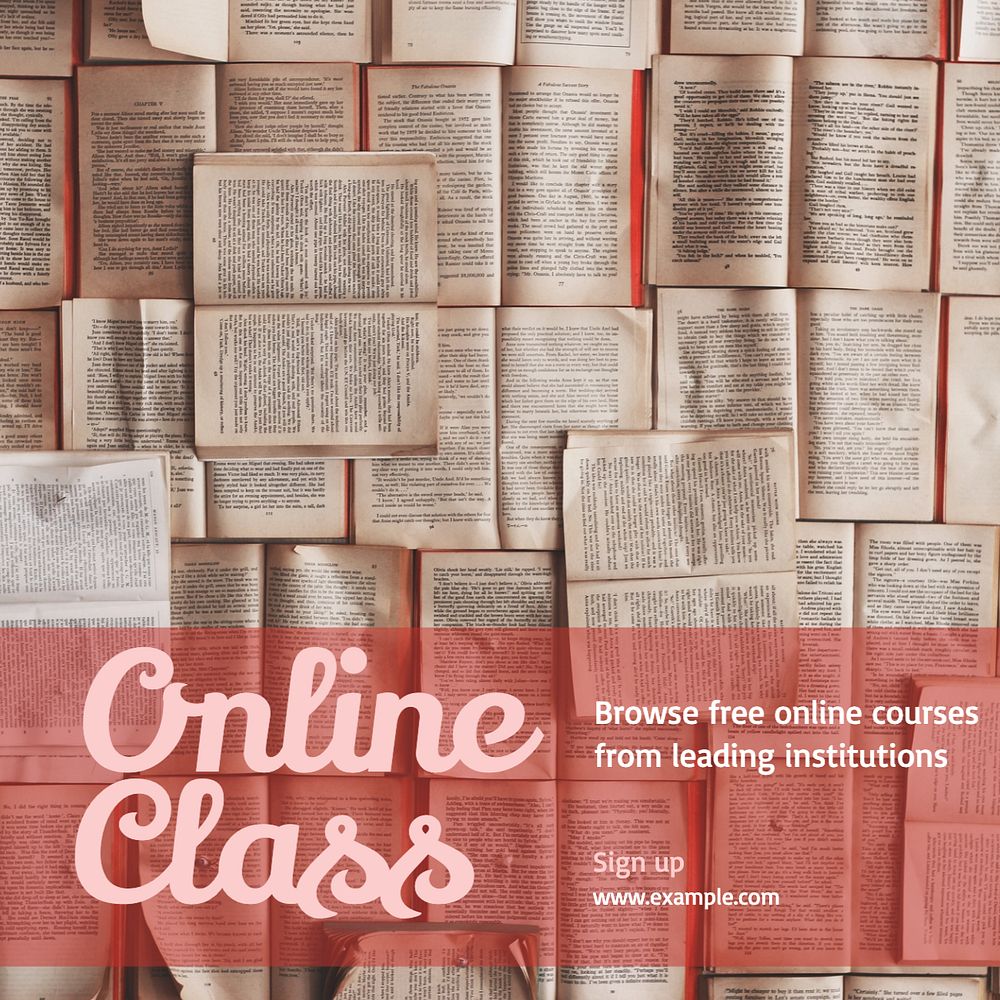 Online class Instagram post template, editable design