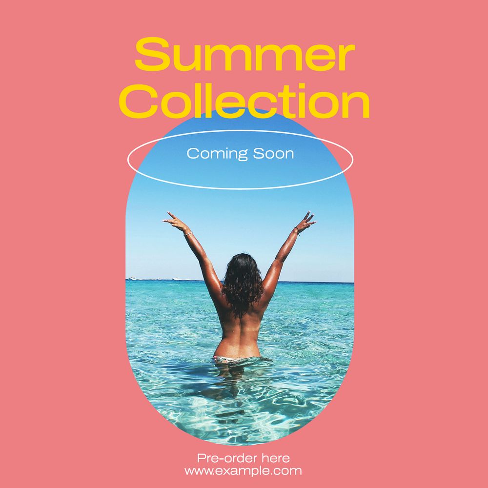 Summer collection  Instagram post template, editable design