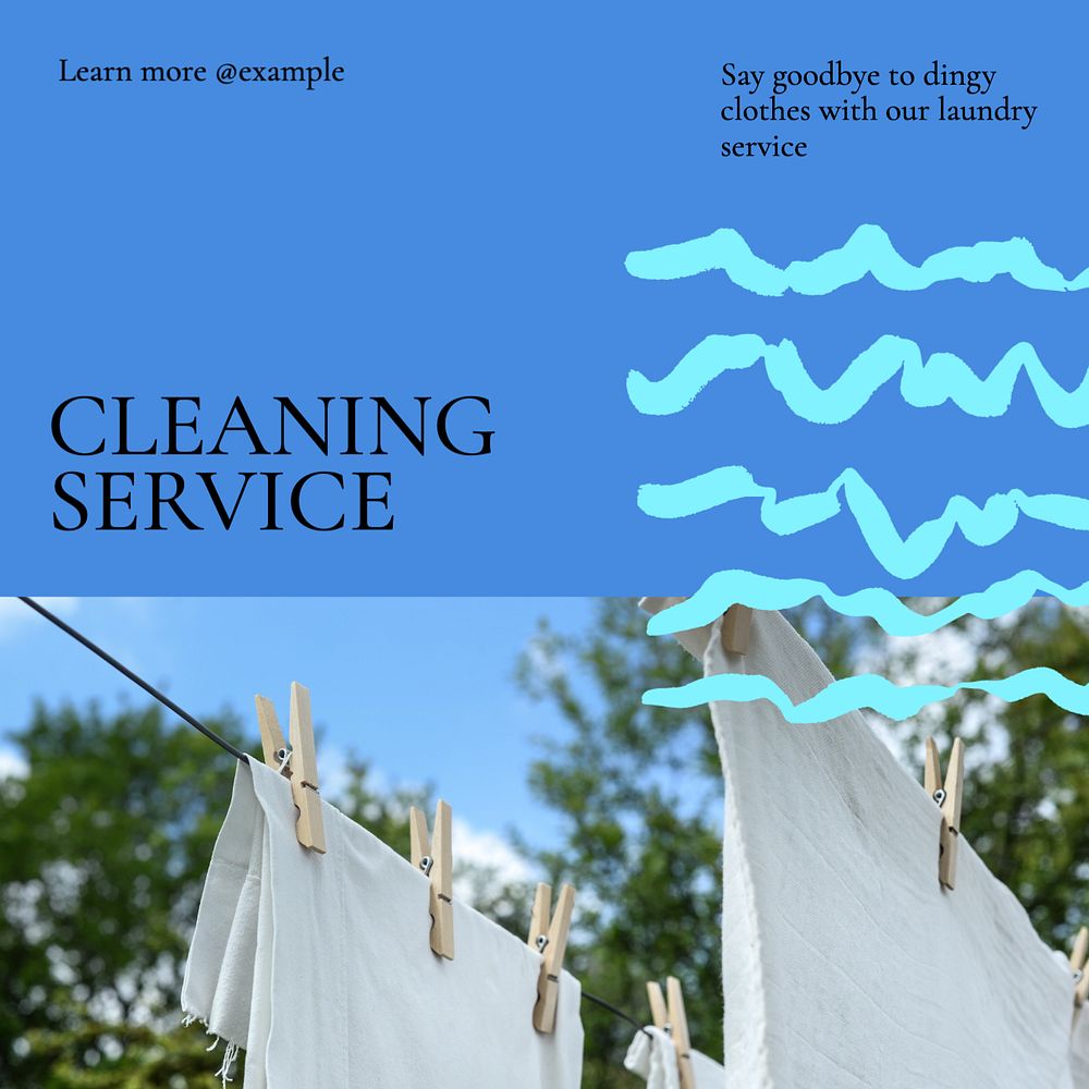 Cleaning service Instagram post template, editable text