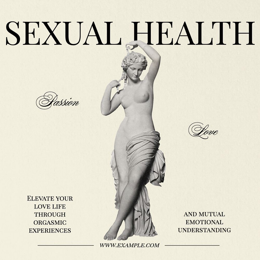 Sexual health Instagram post template, editable text