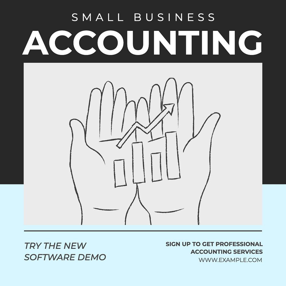 Small business accounting Instagram post template, editable text