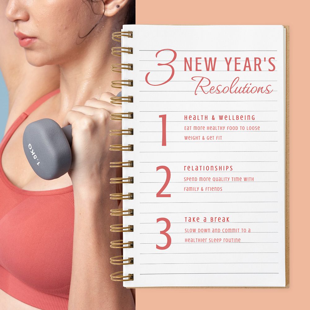 New year's resolutions Instagram post template, editable text