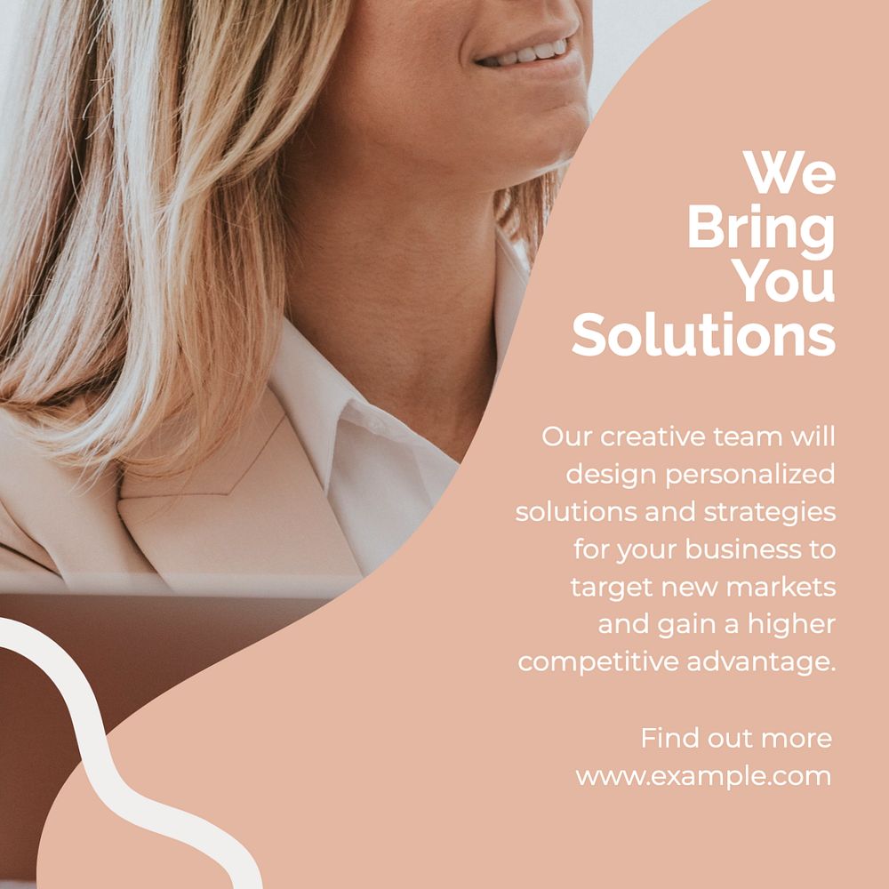 Solutions for businesses Instagram post template, editable text