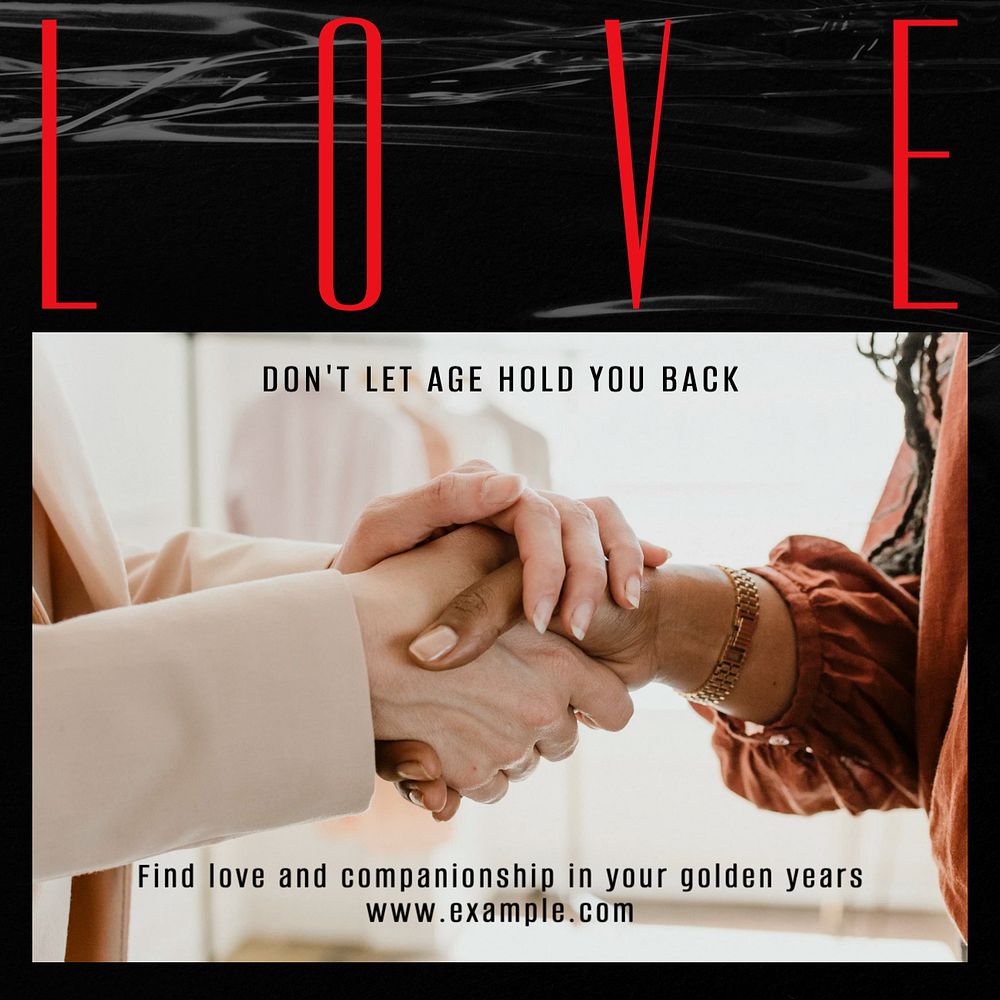 Love don't let Instagram post template, editable design