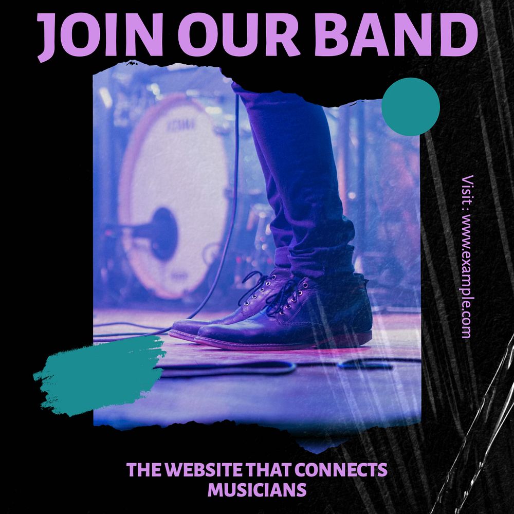 Join our band Instagram post template, editable design