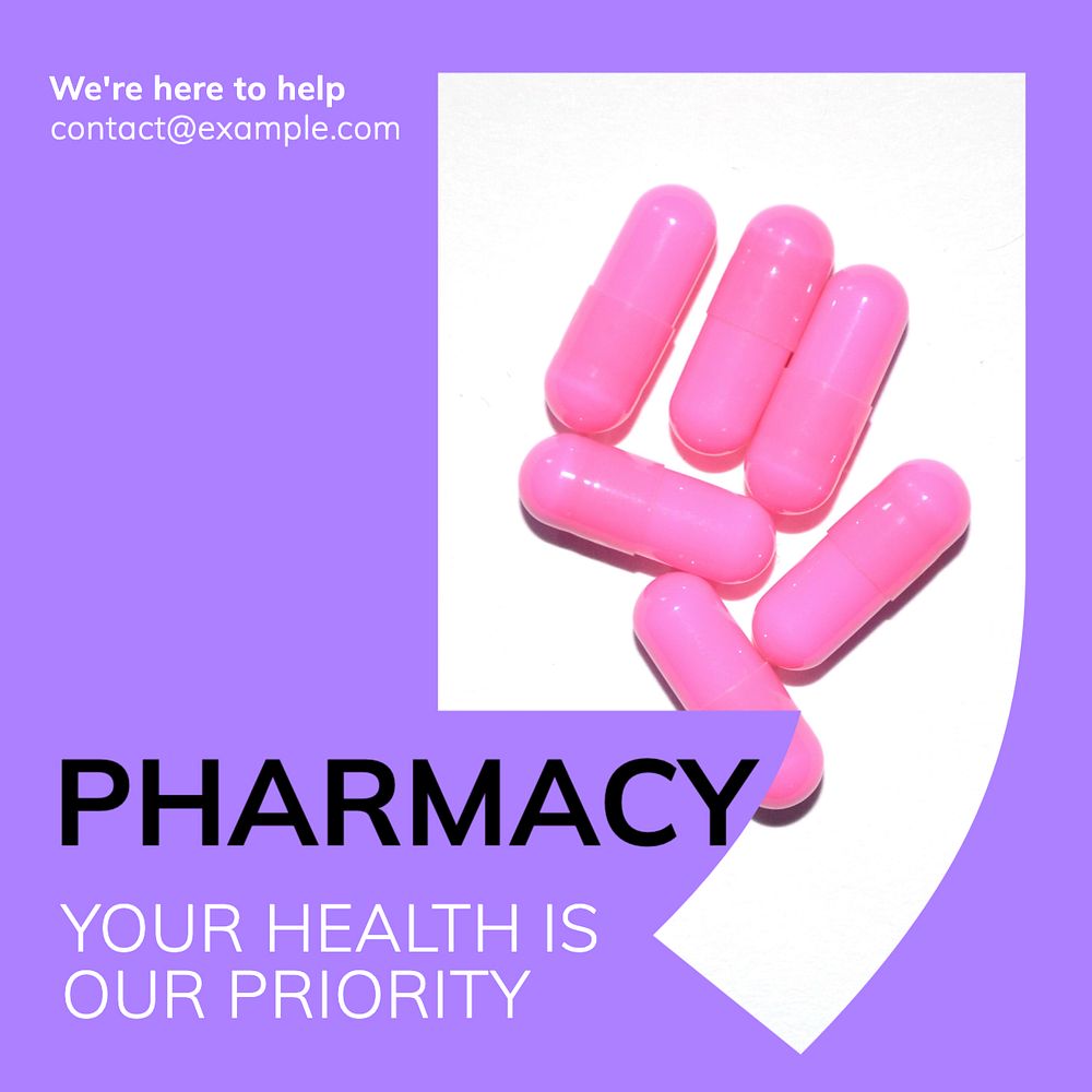 Pharmacy Instagram post template, editable text