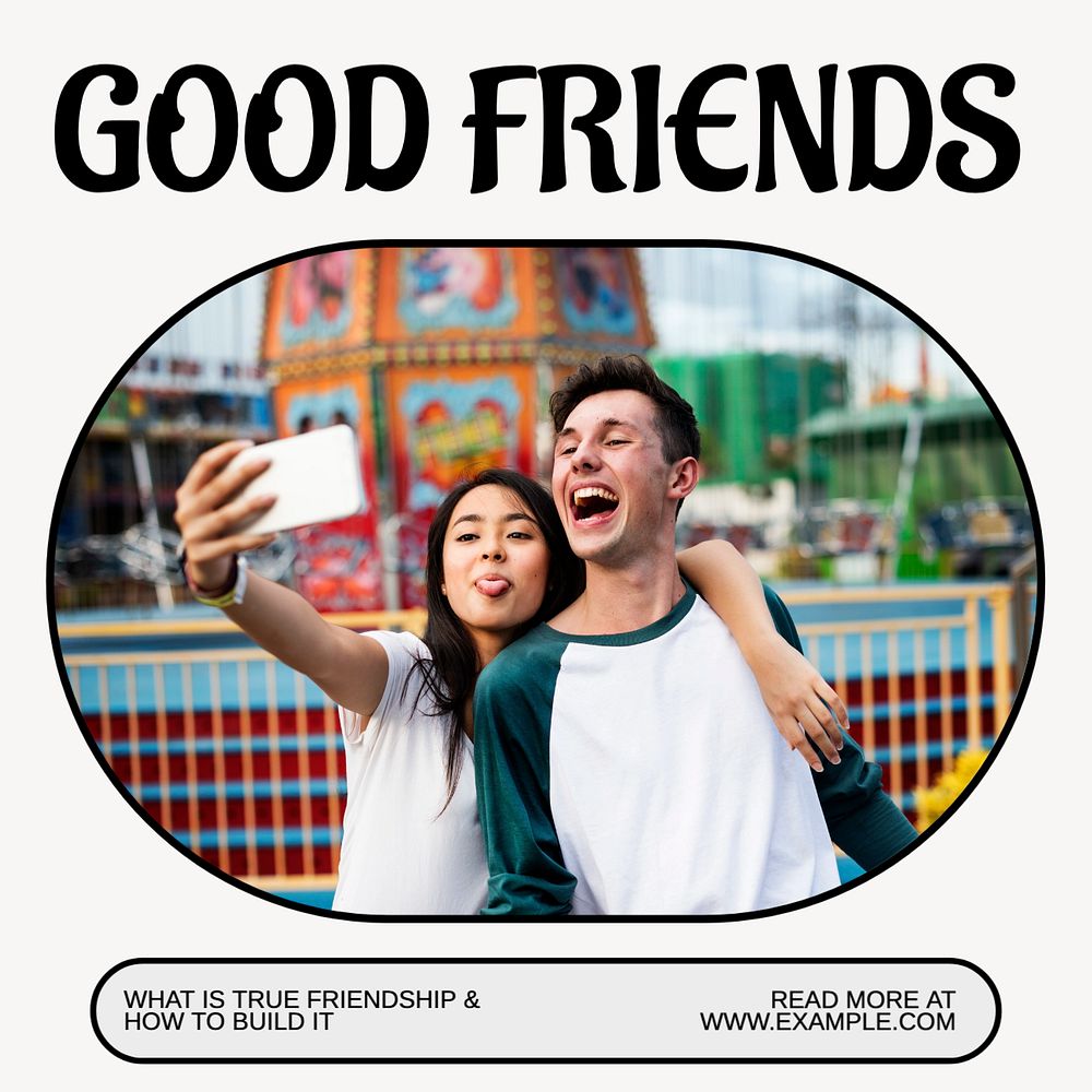 Good friends Facebook post template, editable design