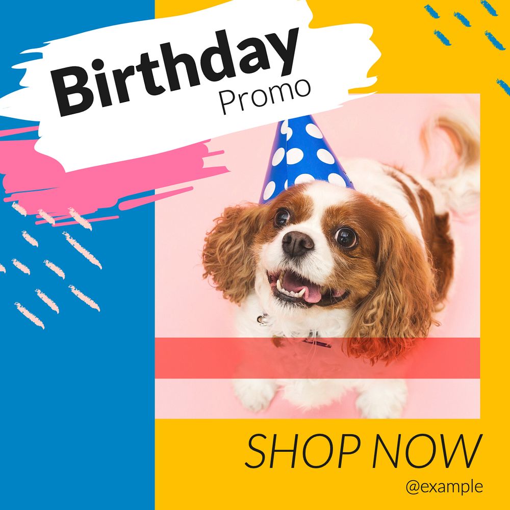 Birthday promo Instagram post template, editable design