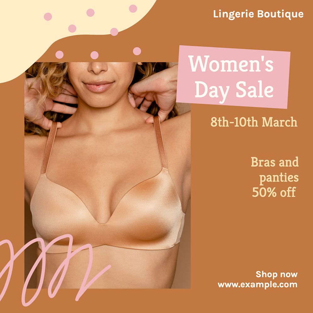 Women's day sale Instagram post template, editable design