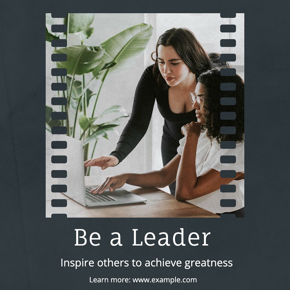 Be a leader Instagram post template, editable text