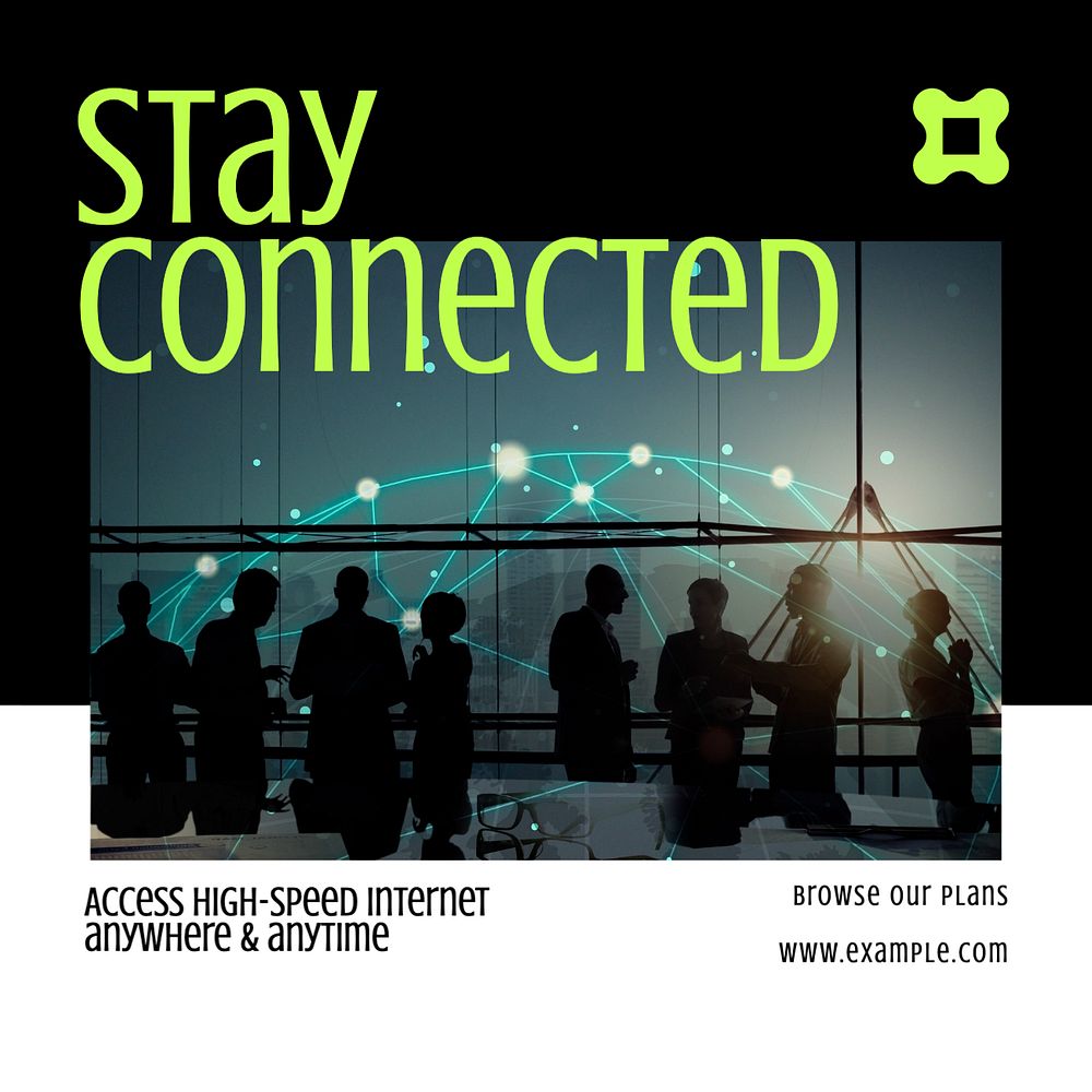 Stay connected Instagram post template, editable text