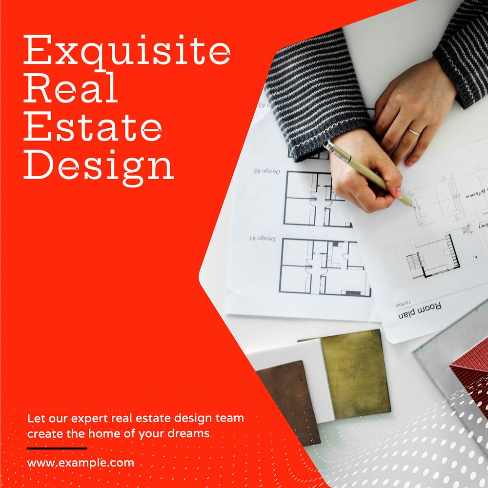 Exquisite real estate design Instagram post template, editable text