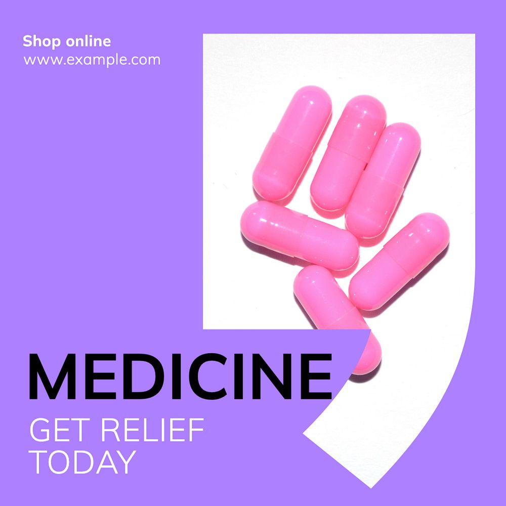 Buy medicine Instagram post template, editable text