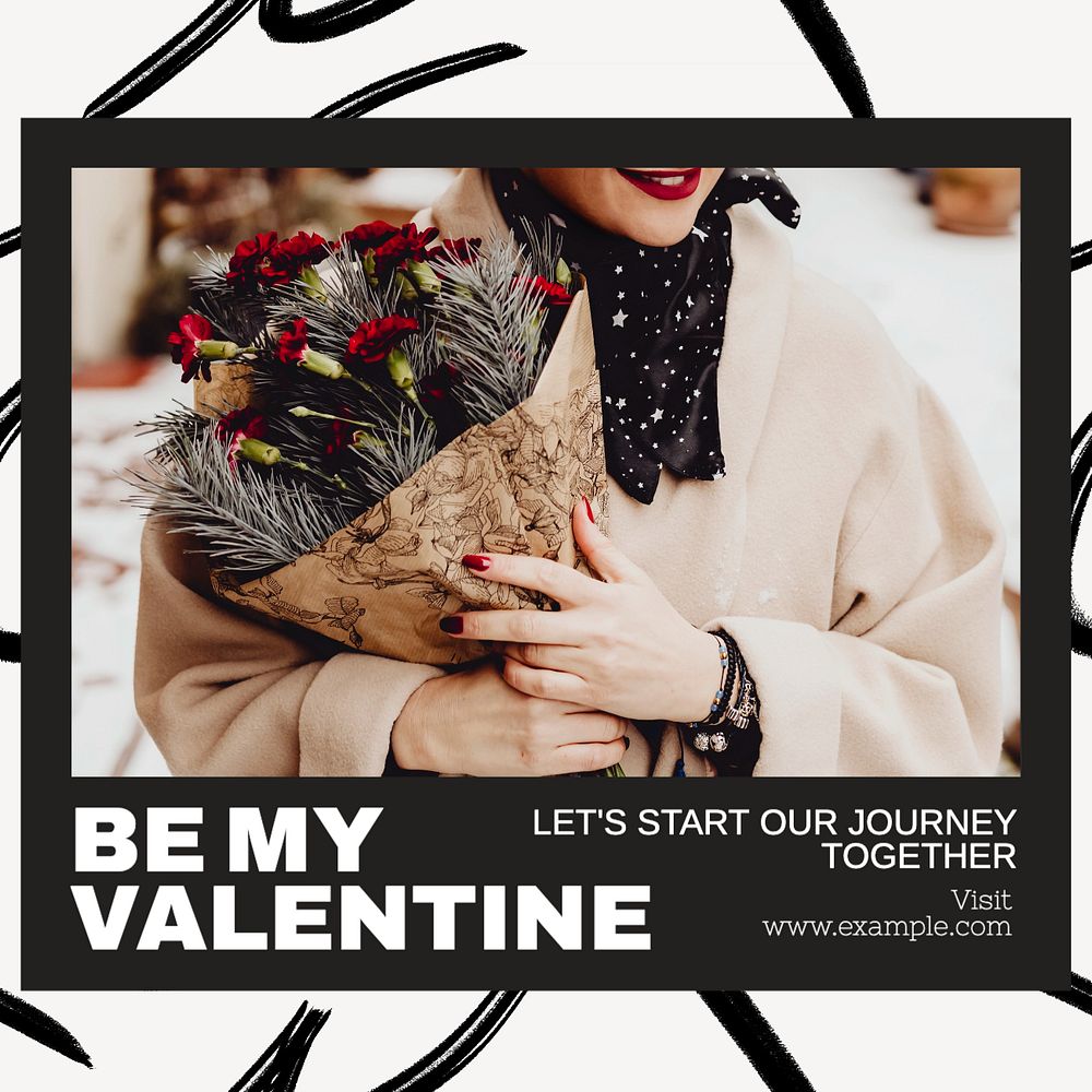 Valentine's day Facebook post template, editable design