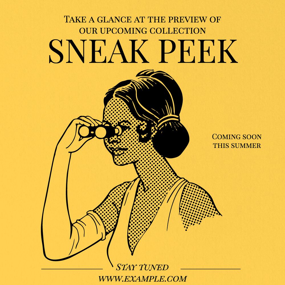Sneak peek Instagram post template, editable text