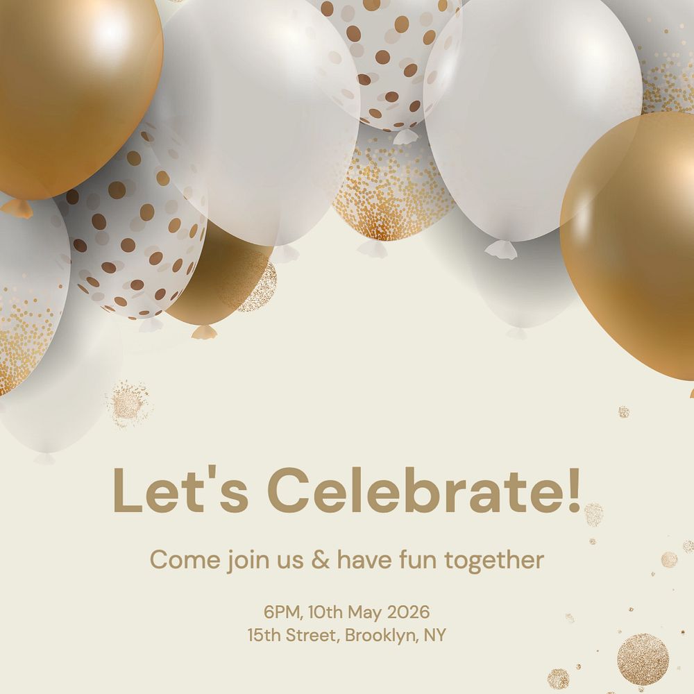 Let's celebrate! Instagram post template, editable text