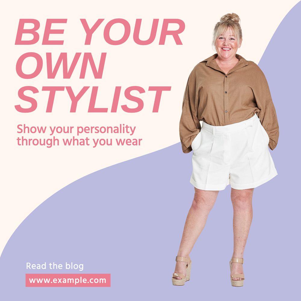 Be your own stylist Instagram post template, editable text