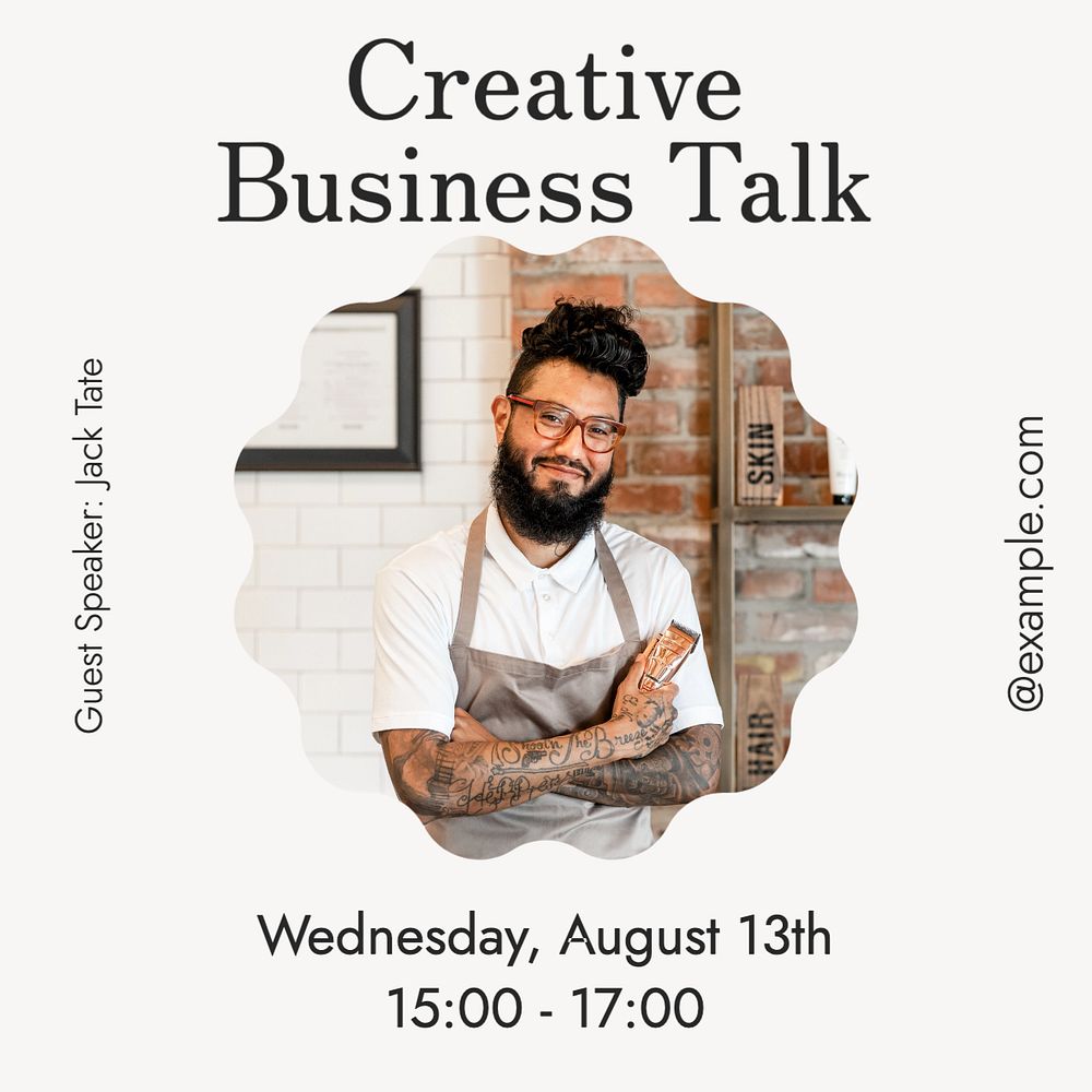 Creative Business Talk Instagram post template, editable text