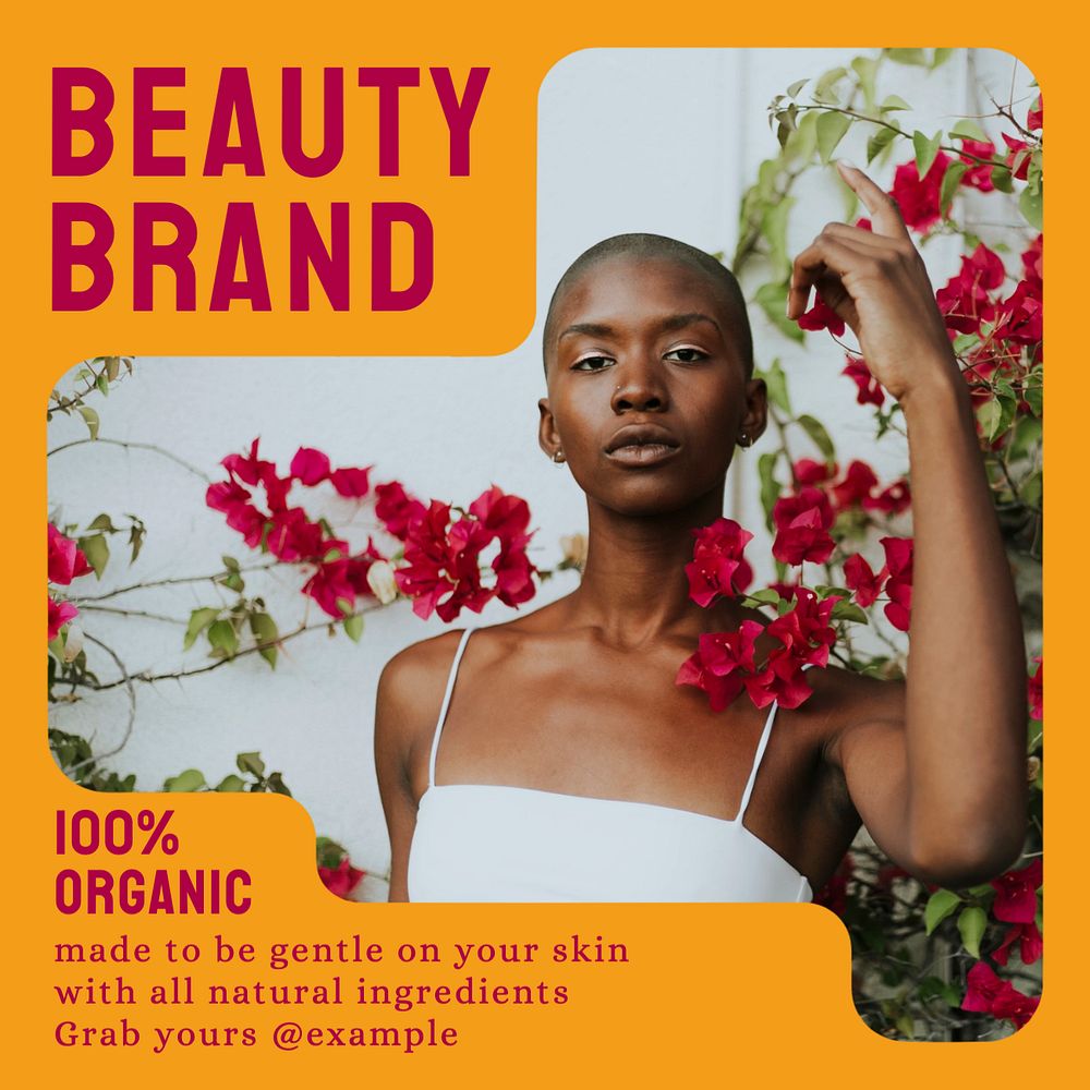 Organic beauty product Instagram post template, editable text