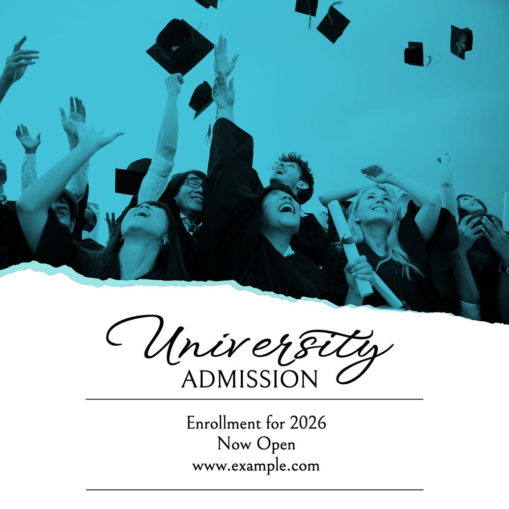 University admission Instagram post template, editable text