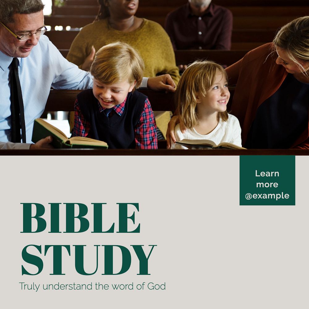 Bible study Instagram post template, editable text